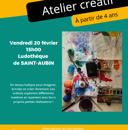 Ateliers créatifs 20 FEV St-Aubin
