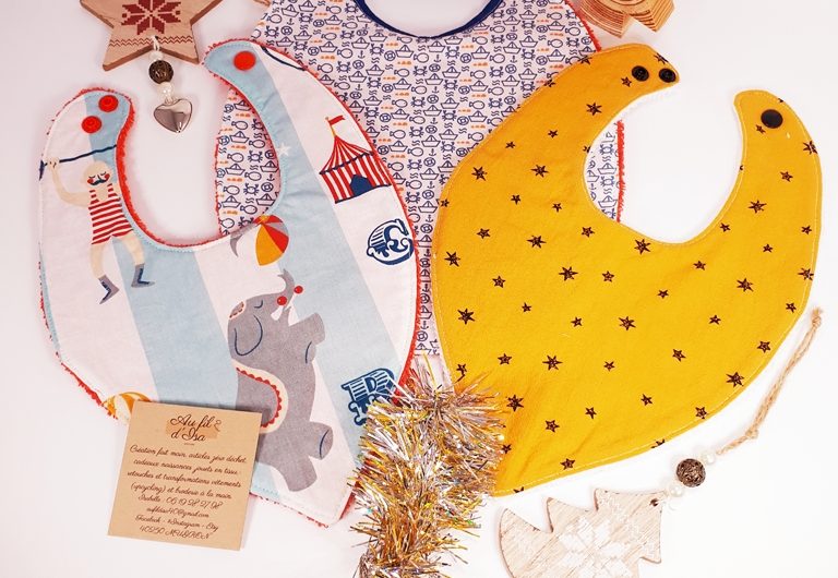 Au fil d’Isa – Lot de bavoirs