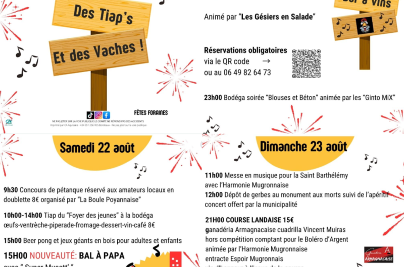Diverses affiches animations – Fêtes de Poyanne