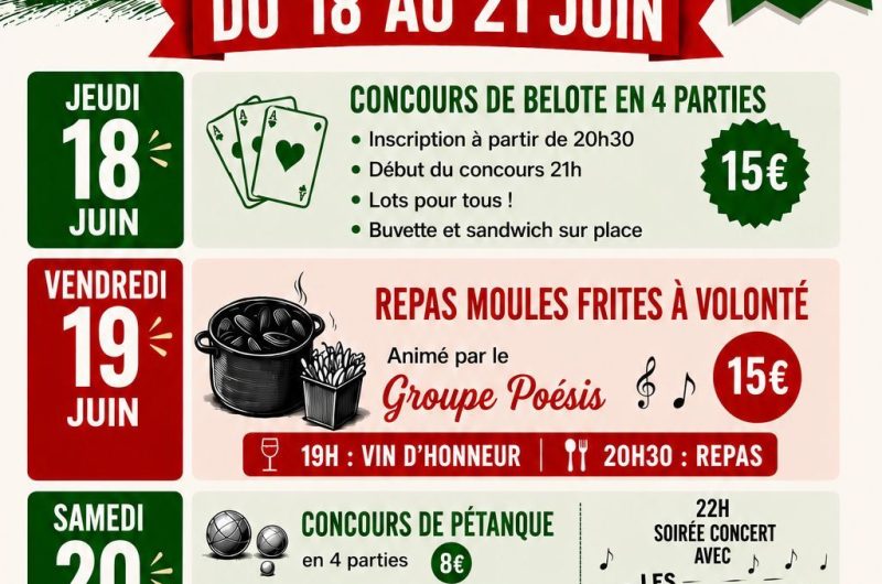 Montégut – Fêtes locales – 18 au 21 Juin