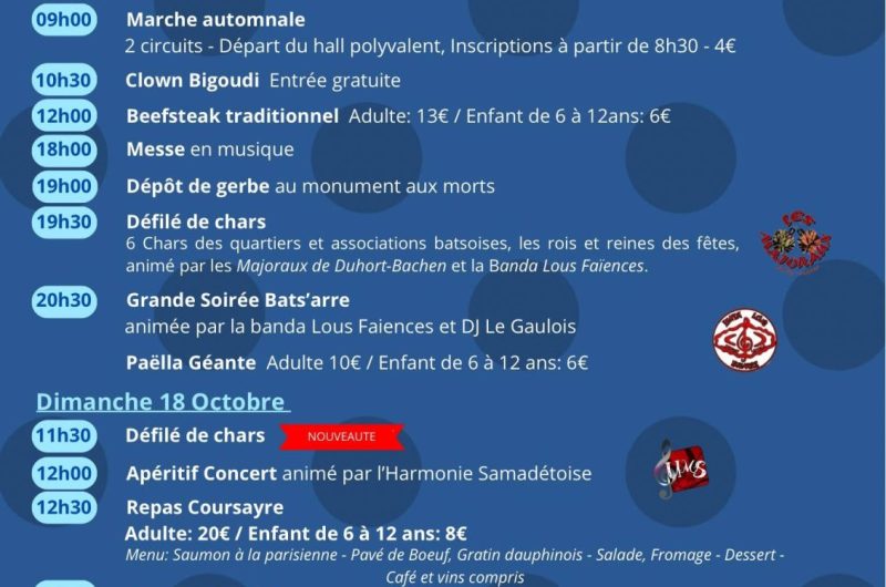 Programme Fêtes Bats