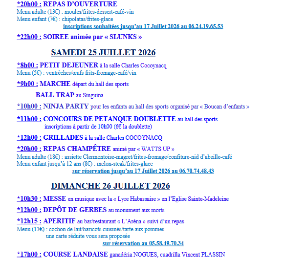 fête de Clermont 24-26 JUILLET