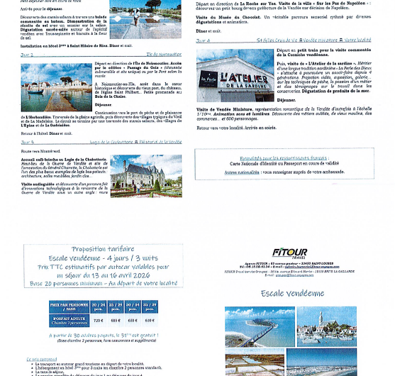 programme sortie vendéenne